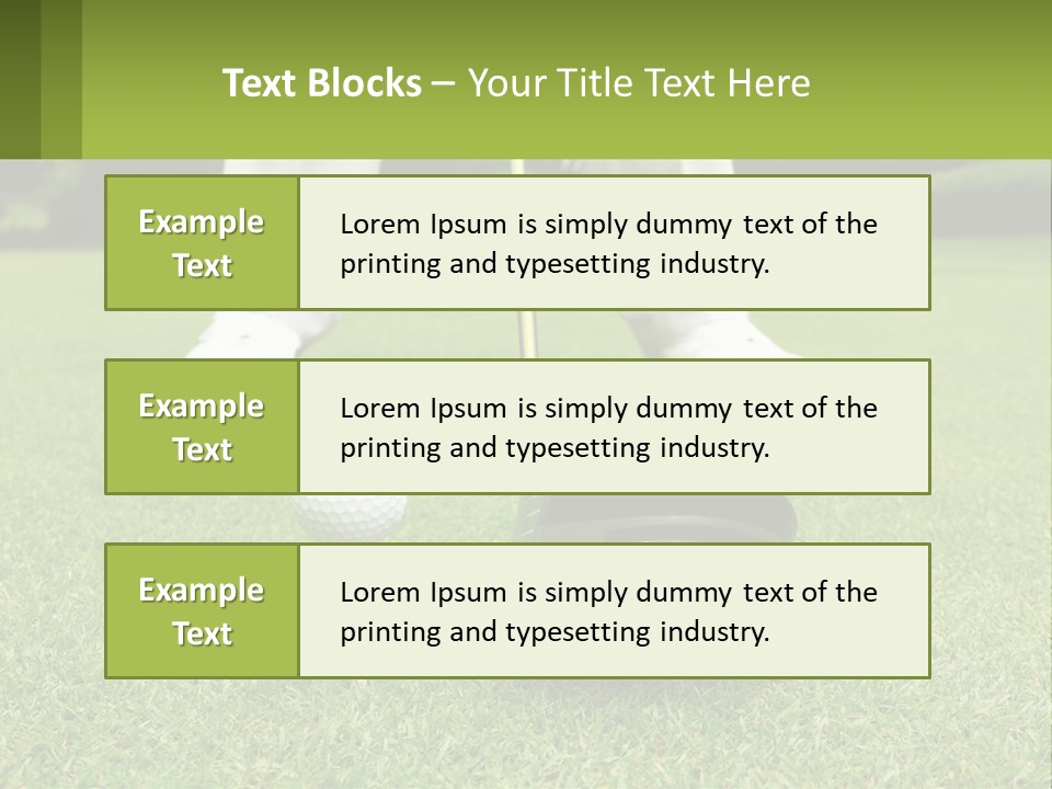 A Man Is Putting A Golf Ball On A Tee PowerPoint Template
