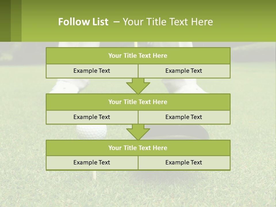 A Man Is Putting A Golf Ball On A Tee PowerPoint Template