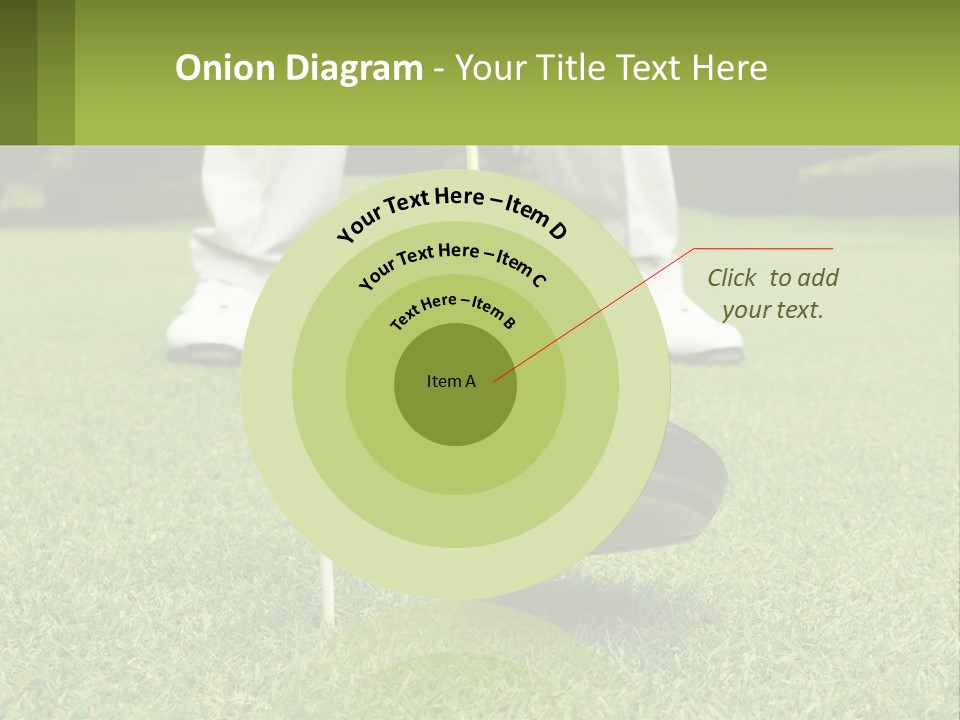 A Man Is Putting A Golf Ball On A Tee PowerPoint Template