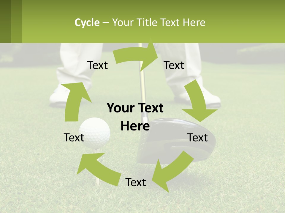 A Man Is Putting A Golf Ball On A Tee PowerPoint Template