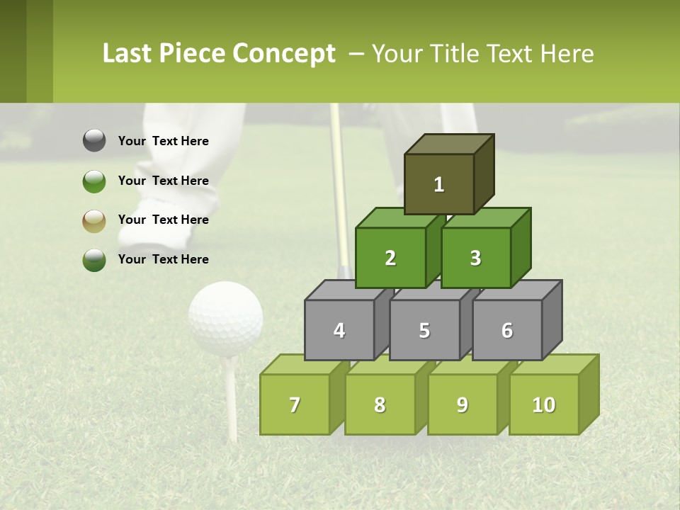 A Man Is Putting A Golf Ball On A Tee PowerPoint Template
