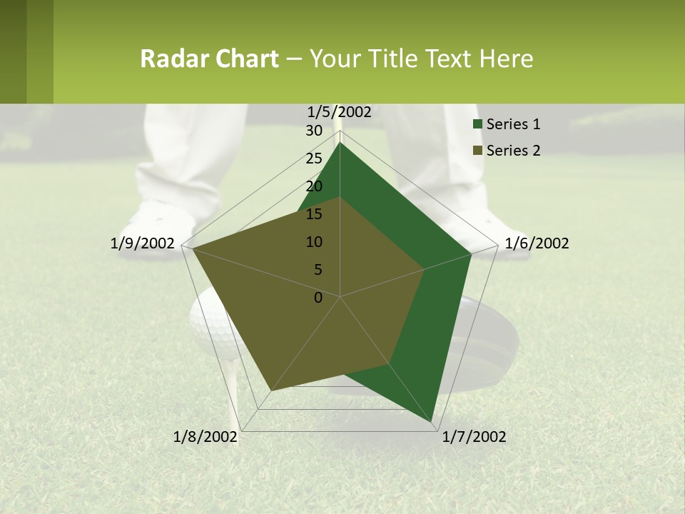 A Man Is Putting A Golf Ball On A Tee PowerPoint Template