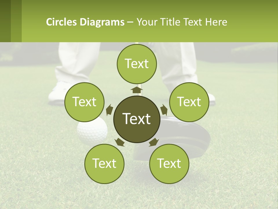 A Man Is Putting A Golf Ball On A Tee PowerPoint Template