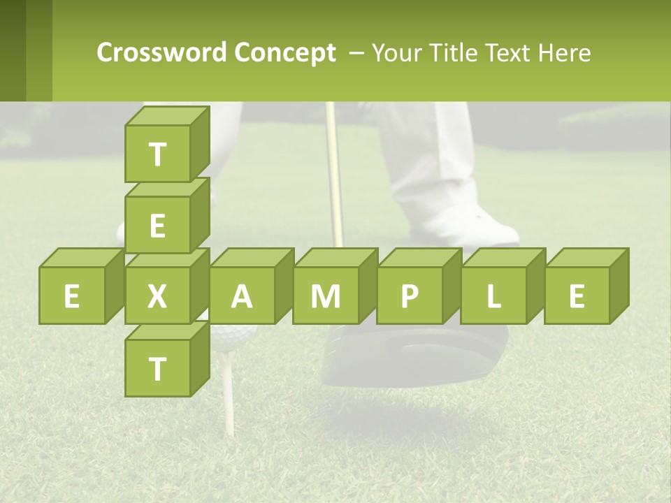 A Man Is Putting A Golf Ball On A Tee PowerPoint Template