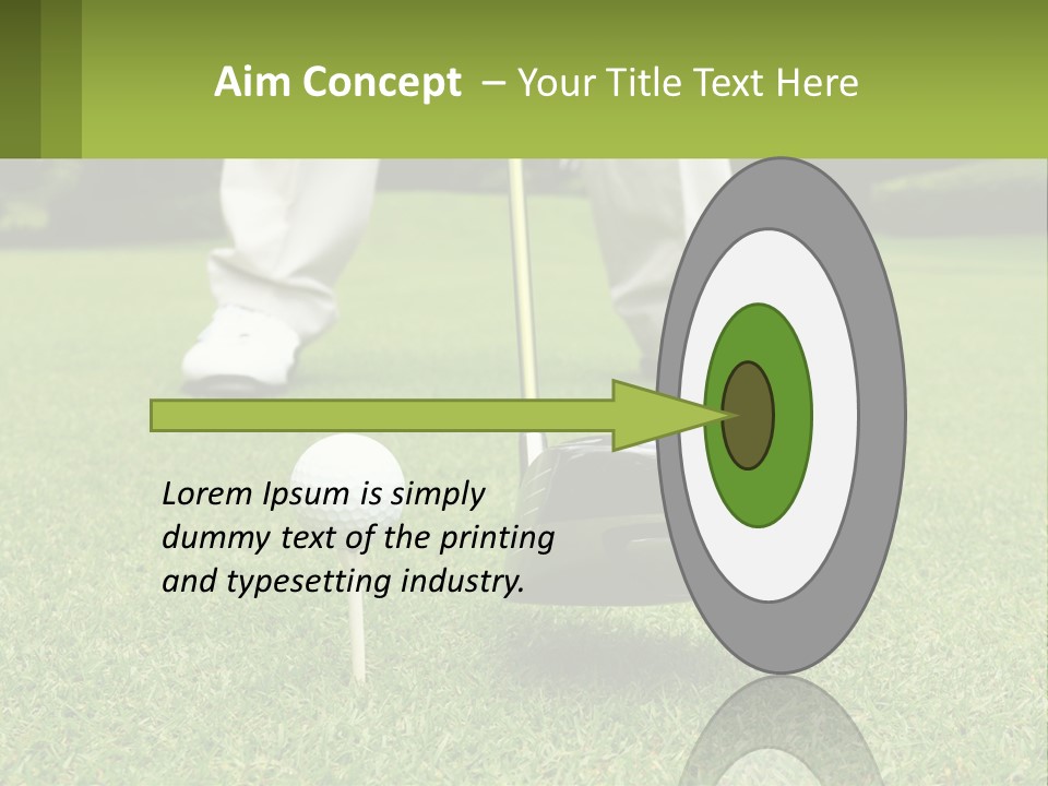 A Man Is Putting A Golf Ball On A Tee PowerPoint Template