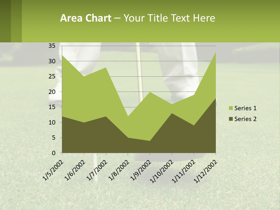 A Man Is Putting A Golf Ball On A Tee PowerPoint Template