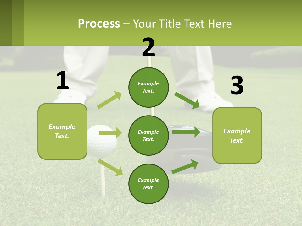 A Man Is Putting A Golf Ball On A Tee PowerPoint Template