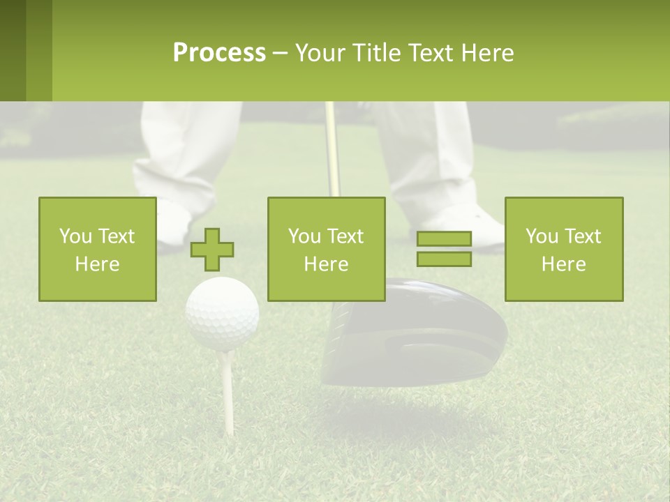 A Man Is Putting A Golf Ball On A Tee PowerPoint Template