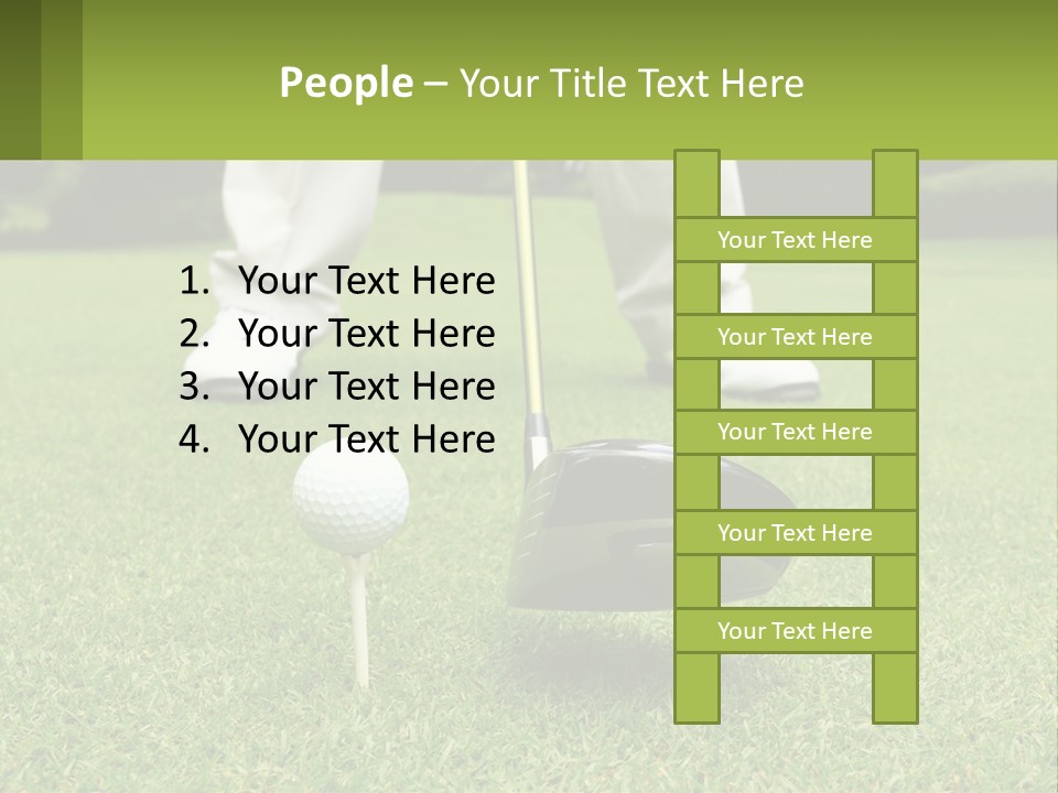 A Man Is Putting A Golf Ball On A Tee PowerPoint Template