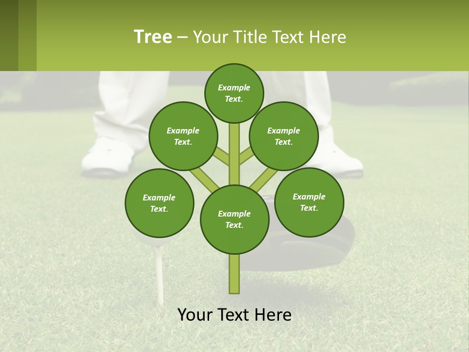 A Man Is Putting A Golf Ball On A Tee PowerPoint Template
