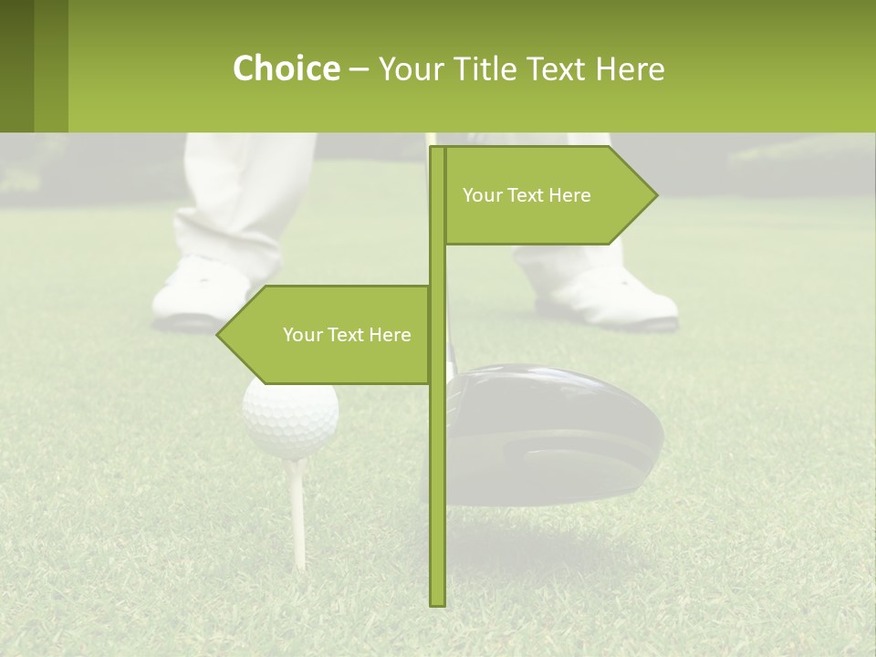 A Man Is Putting A Golf Ball On A Tee PowerPoint Template