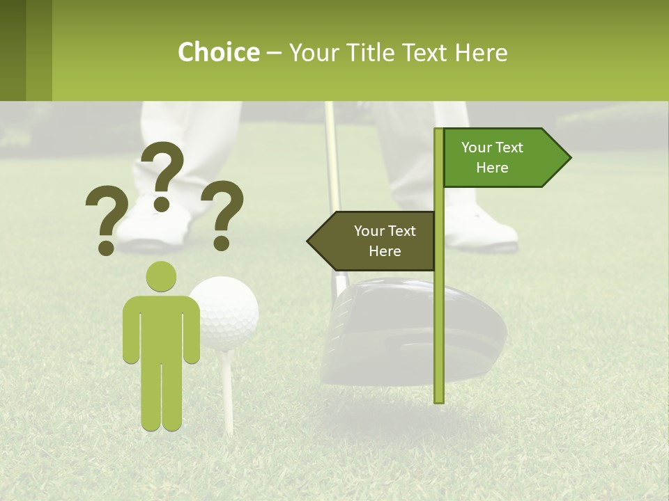 A Man Is Putting A Golf Ball On A Tee PowerPoint Template