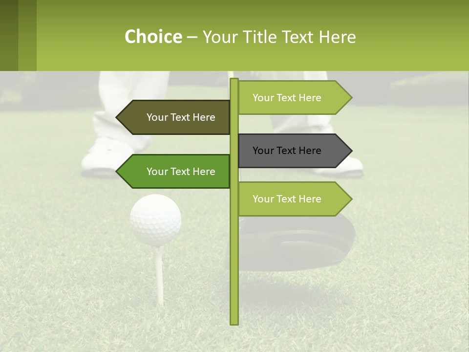 A Man Is Putting A Golf Ball On A Tee PowerPoint Template