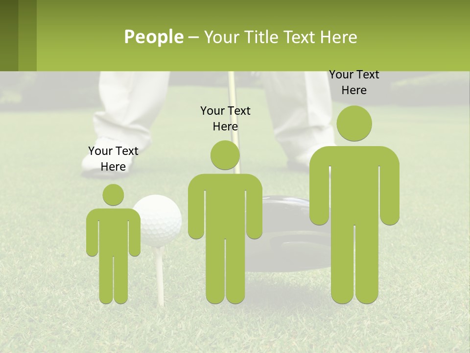 A Man Is Putting A Golf Ball On A Tee PowerPoint Template