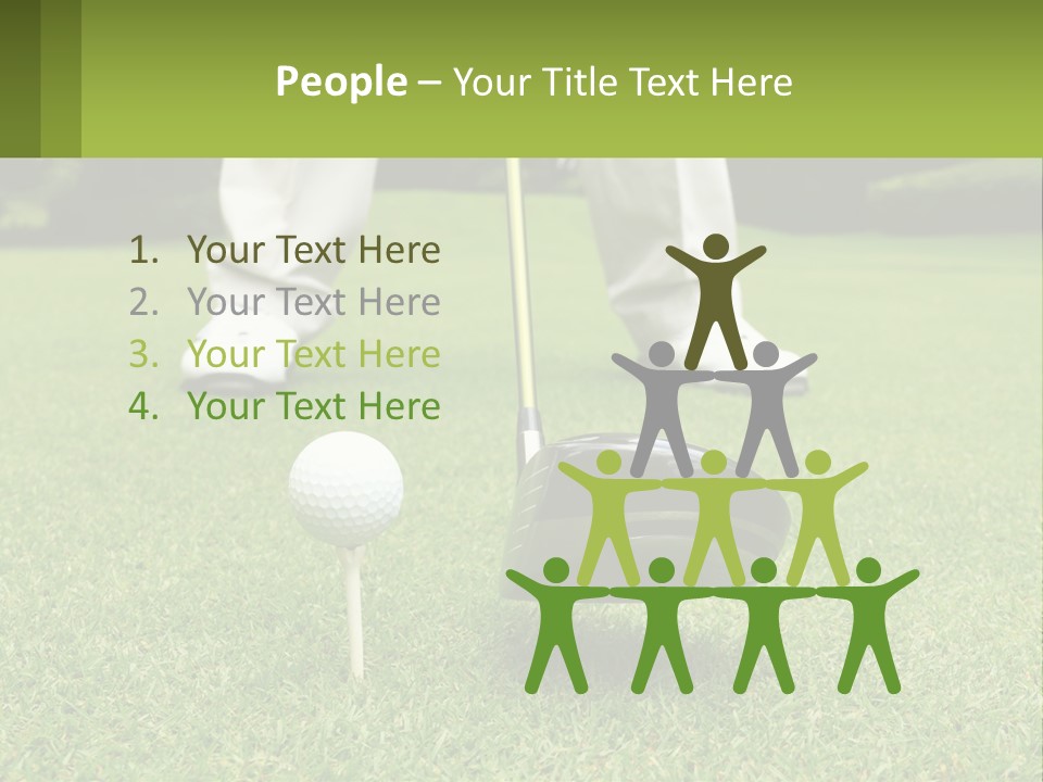 A Man Is Putting A Golf Ball On A Tee PowerPoint Template