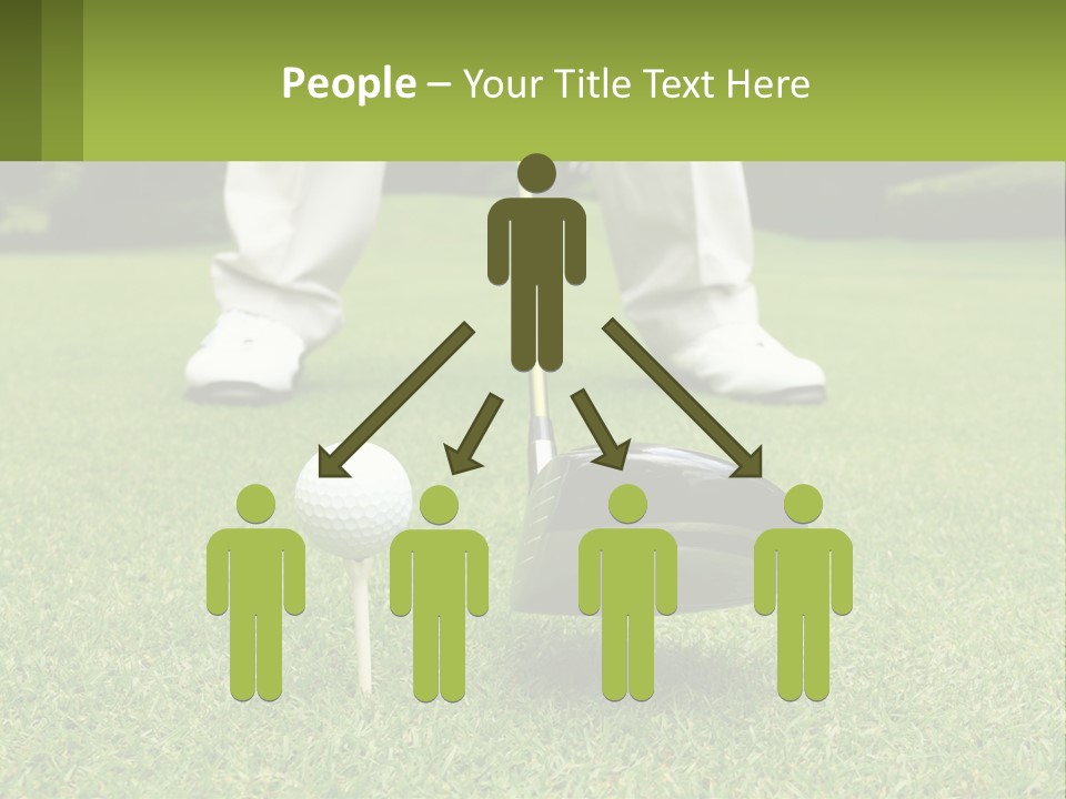 A Man Is Putting A Golf Ball On A Tee PowerPoint Template