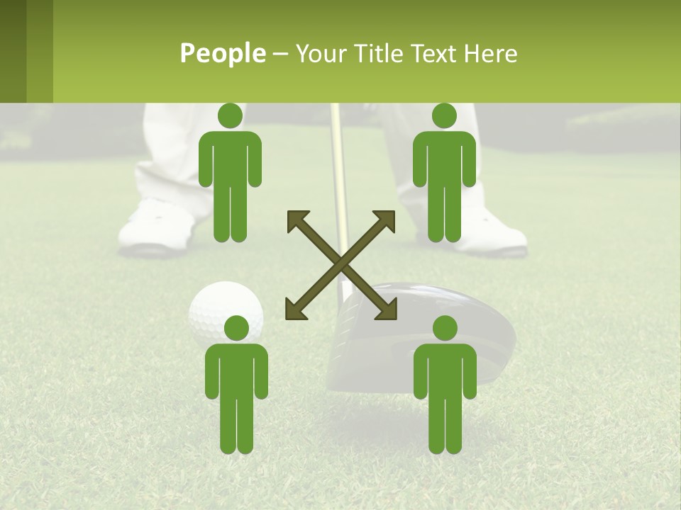 A Man Is Putting A Golf Ball On A Tee PowerPoint Template