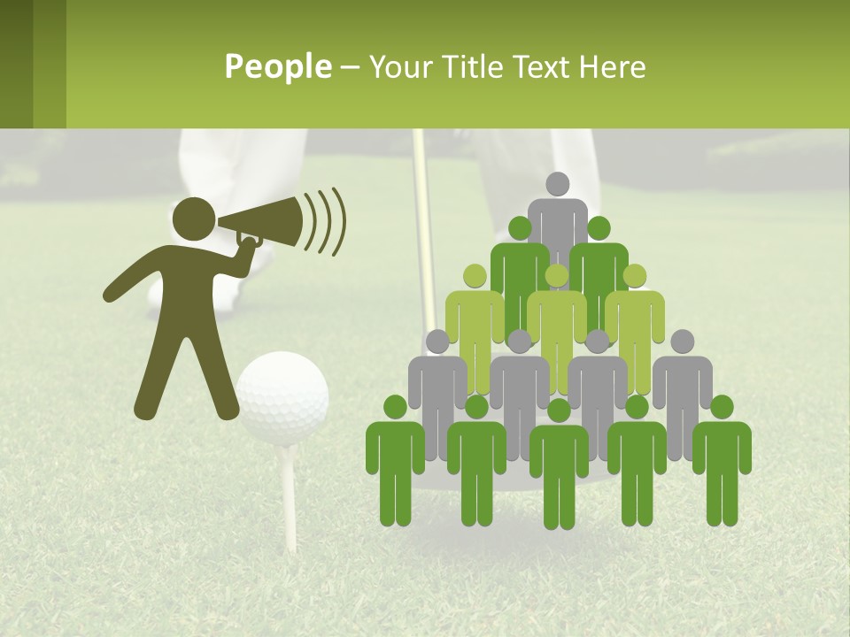 A Man Is Putting A Golf Ball On A Tee PowerPoint Template
