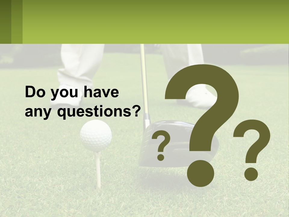 A Man Is Putting A Golf Ball On A Tee PowerPoint Template