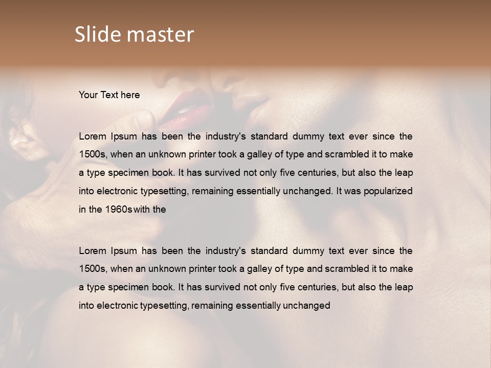 A Man Kissing A Woman's Face With Her Hand On Her Cheek PowerPoint Template