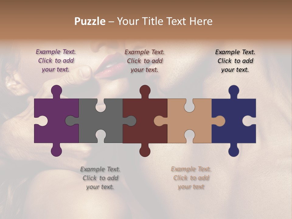 A Man Kissing A Woman's Face With Her Hand On Her Cheek PowerPoint Template