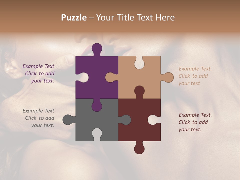 A Man Kissing A Woman's Face With Her Hand On Her Cheek PowerPoint Template