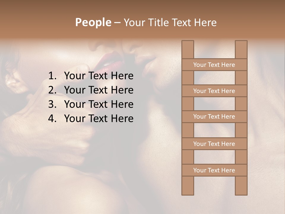 A Man Kissing A Woman's Face With Her Hand On Her Cheek PowerPoint Template