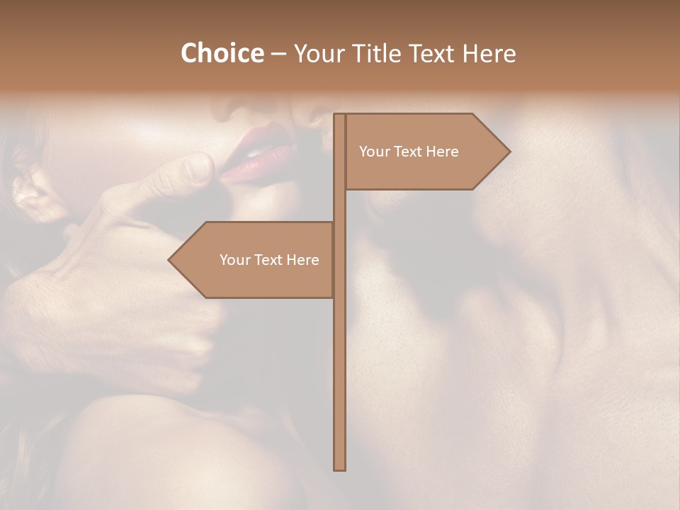 A Man Kissing A Woman's Face With Her Hand On Her Cheek PowerPoint Template