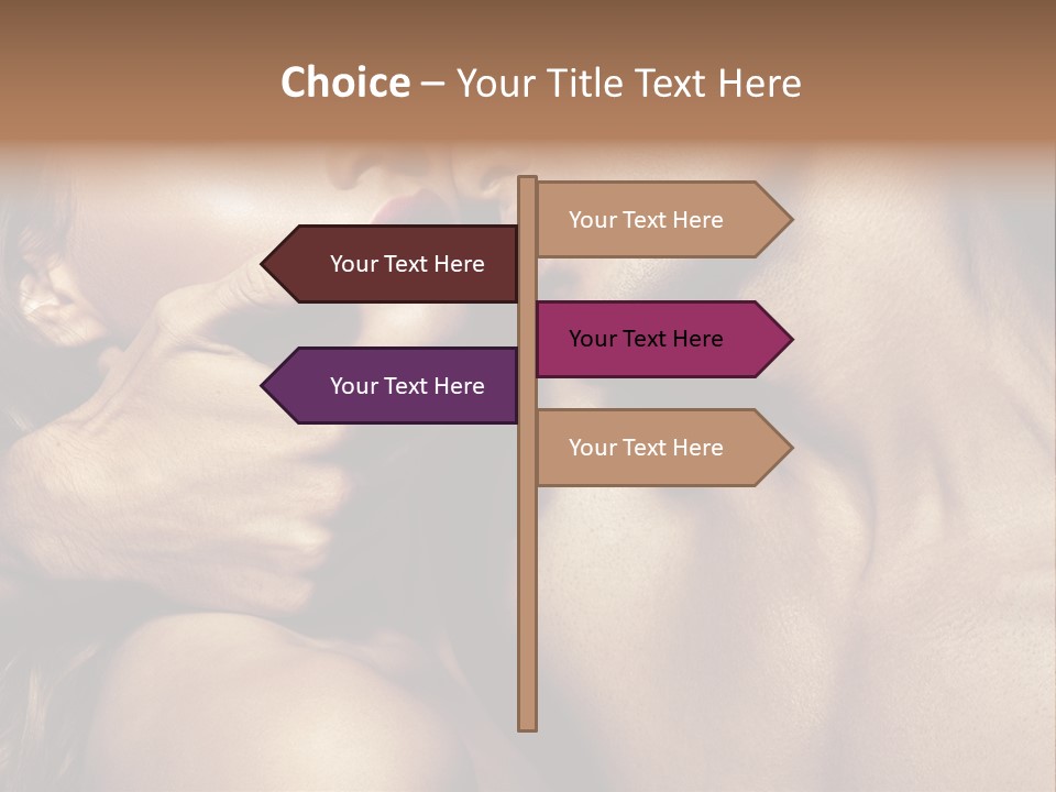 A Man Kissing A Woman's Face With Her Hand On Her Cheek PowerPoint Template