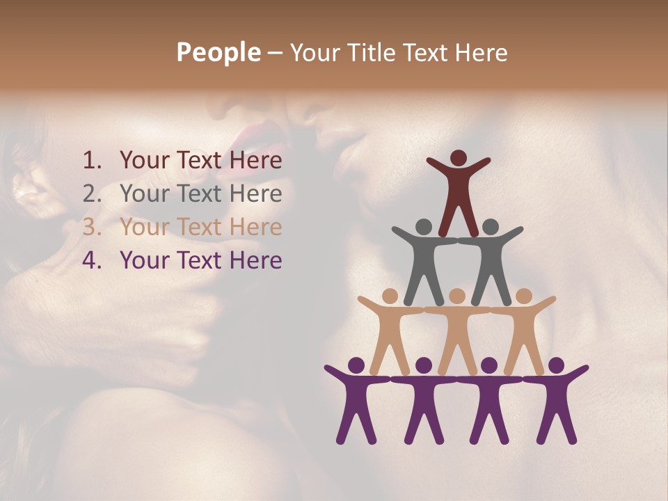 A Man Kissing A Woman's Face With Her Hand On Her Cheek PowerPoint Template