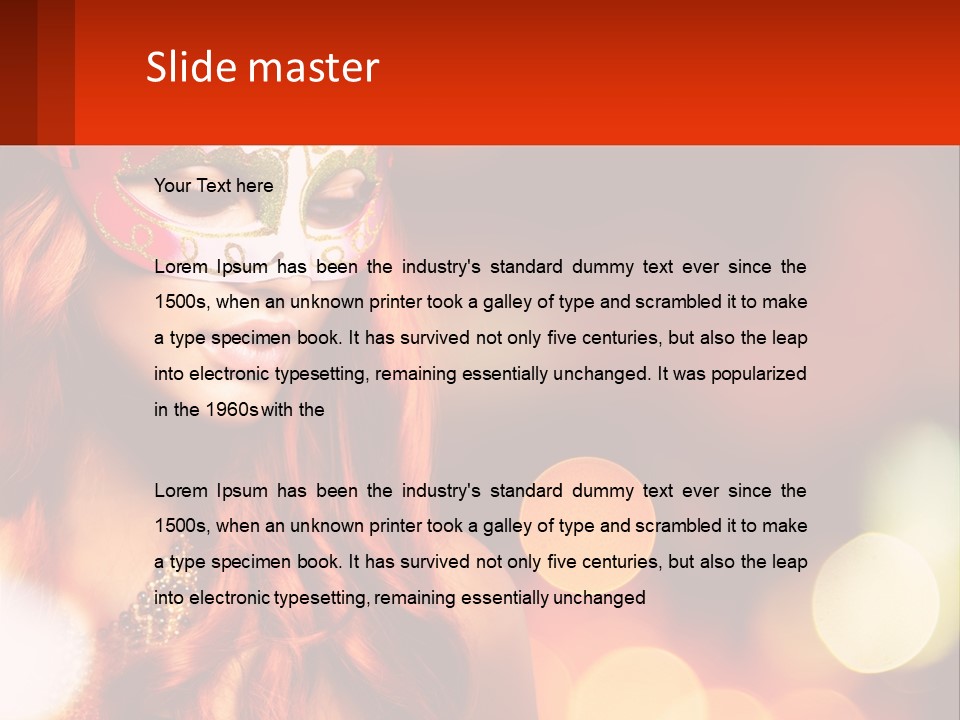 A Woman With Red Hair Wearing A Mask PowerPoint Template