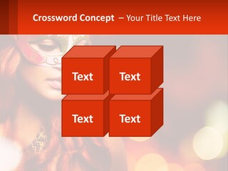 A Woman With Red Hair Wearing A Mask PowerPoint Template