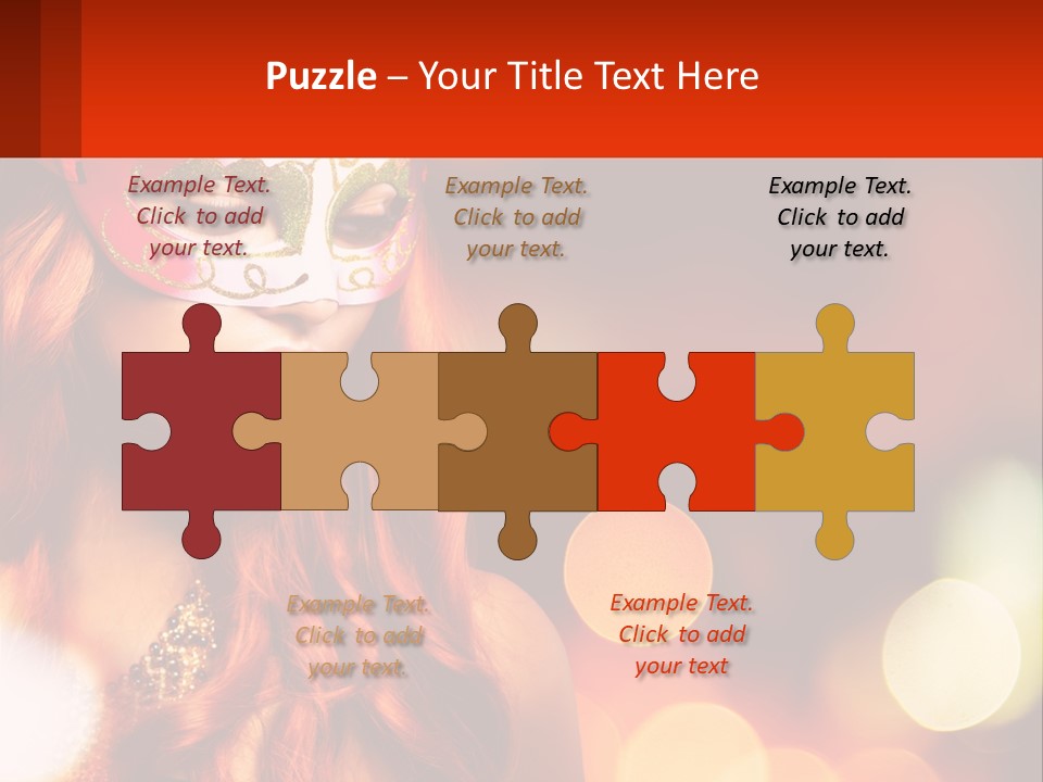 A Woman With Red Hair Wearing A Mask PowerPoint Template