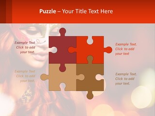 A Woman With Red Hair Wearing A Mask PowerPoint Template