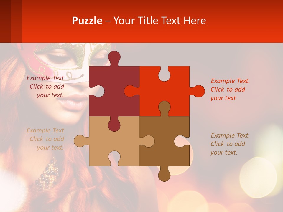 A Woman With Red Hair Wearing A Mask PowerPoint Template