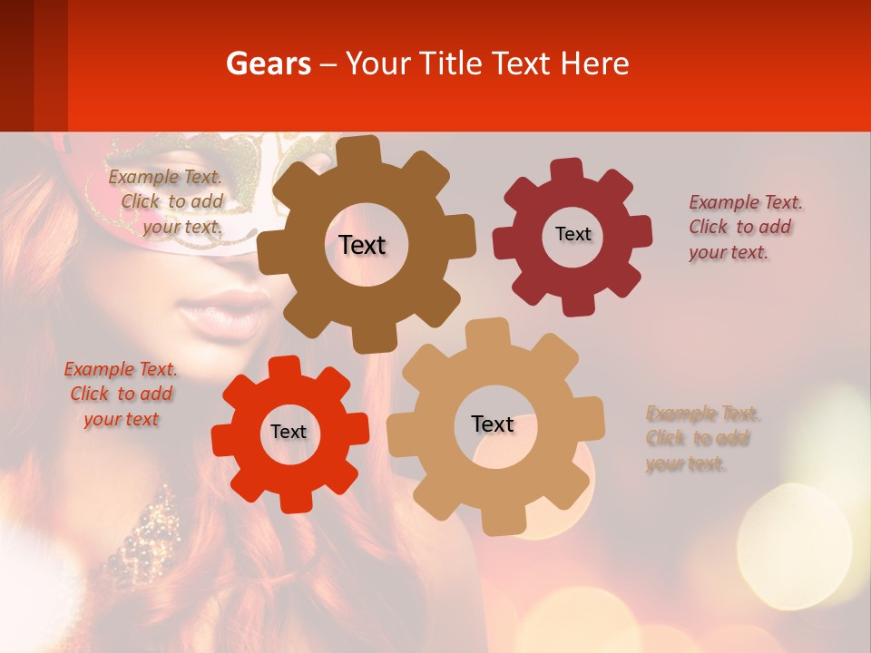 A Woman With Red Hair Wearing A Mask PowerPoint Template