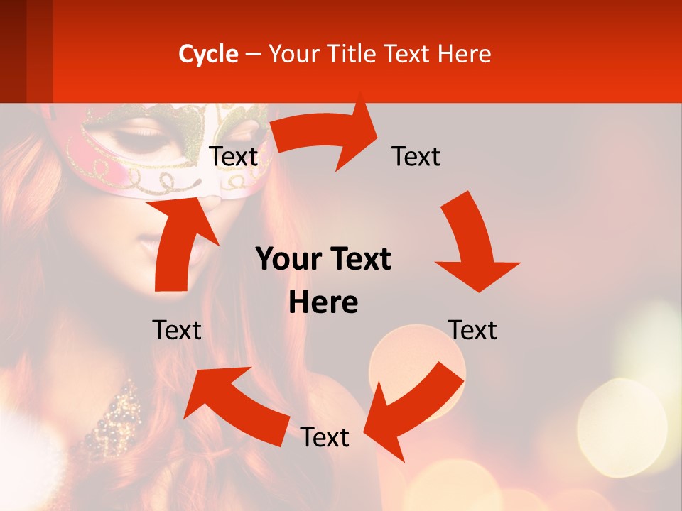 A Woman With Red Hair Wearing A Mask PowerPoint Template
