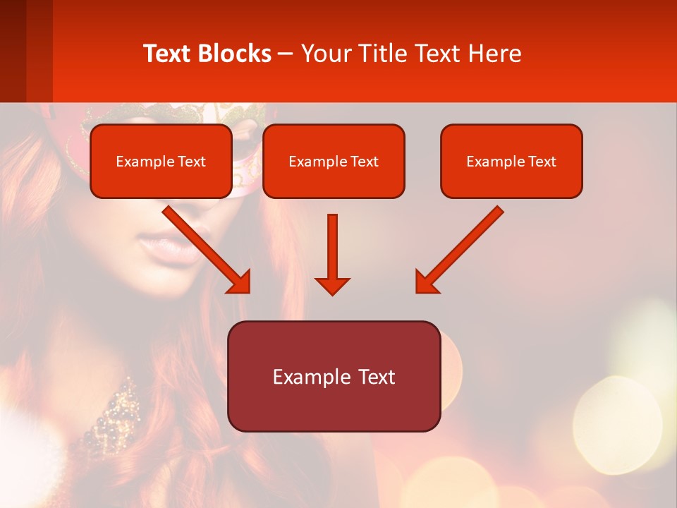 A Woman With Red Hair Wearing A Mask PowerPoint Template