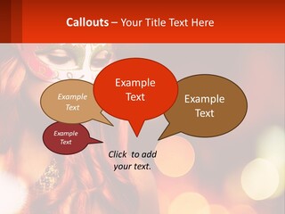 A Woman With Red Hair Wearing A Mask PowerPoint Template