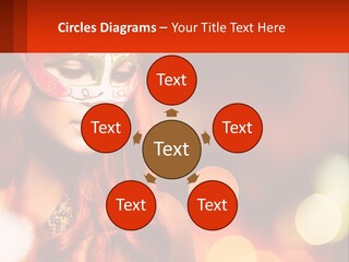 A Woman With Red Hair Wearing A Mask PowerPoint Template