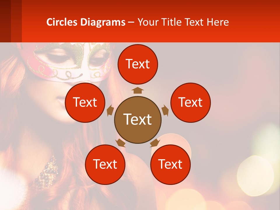 A Woman With Red Hair Wearing A Mask PowerPoint Template
