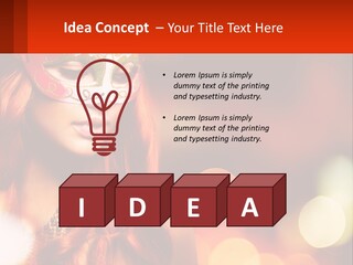 A Woman With Red Hair Wearing A Mask PowerPoint Template