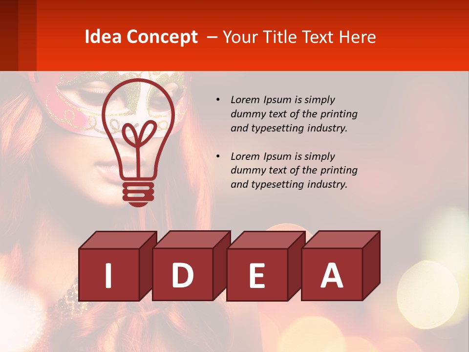 A Woman With Red Hair Wearing A Mask PowerPoint Template