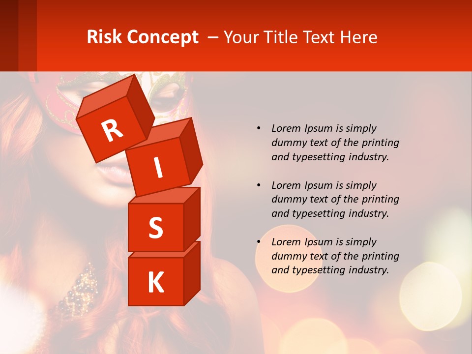 A Woman With Red Hair Wearing A Mask PowerPoint Template