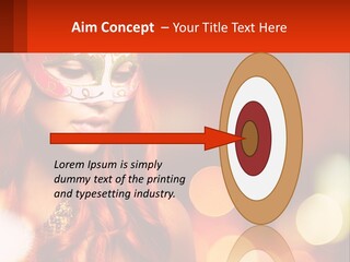 A Woman With Red Hair Wearing A Mask PowerPoint Template