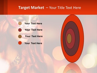 A Woman With Red Hair Wearing A Mask PowerPoint Template