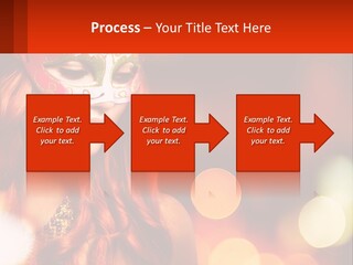A Woman With Red Hair Wearing A Mask PowerPoint Template