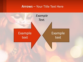 A Woman With Red Hair Wearing A Mask PowerPoint Template