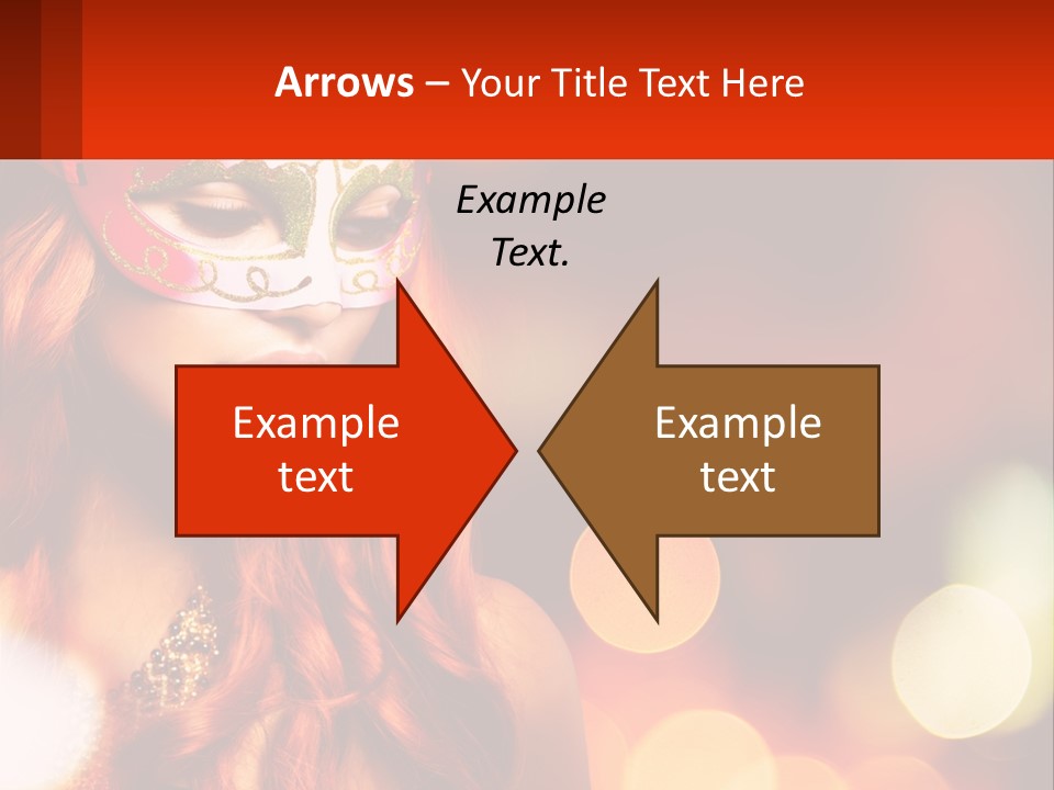 A Woman With Red Hair Wearing A Mask PowerPoint Template