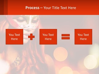 A Woman With Red Hair Wearing A Mask PowerPoint Template